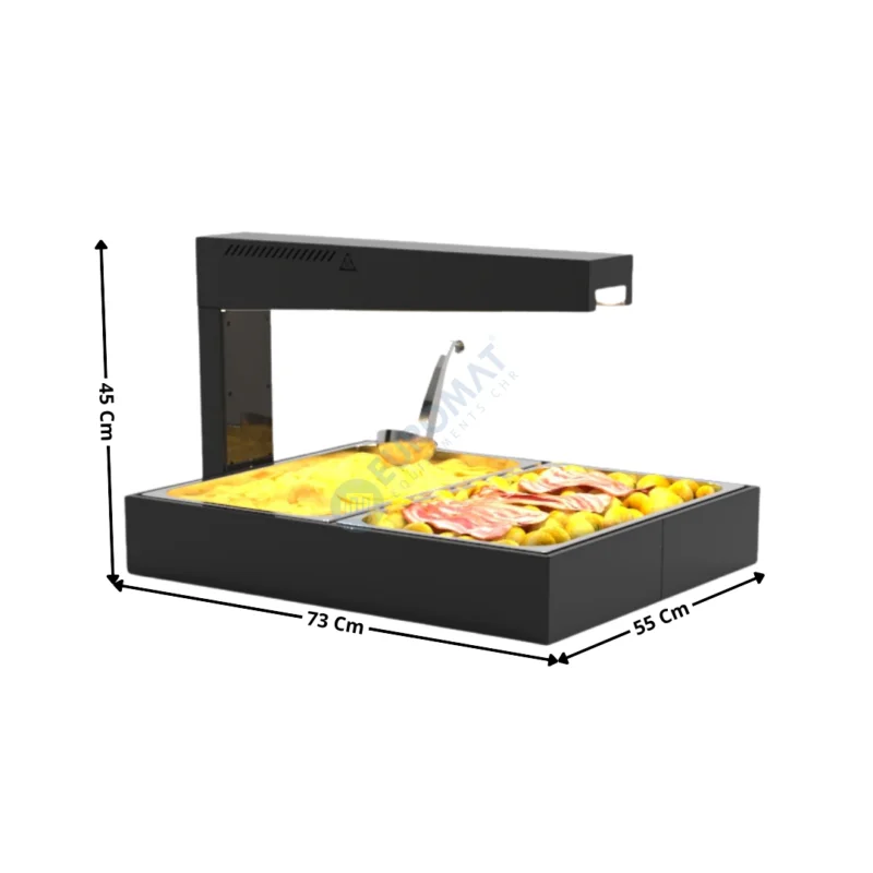 Bain-marie à sec 2 x GN1/1 / Pliable – Série Premium | BUSPI2G | SAYL Vente Directe