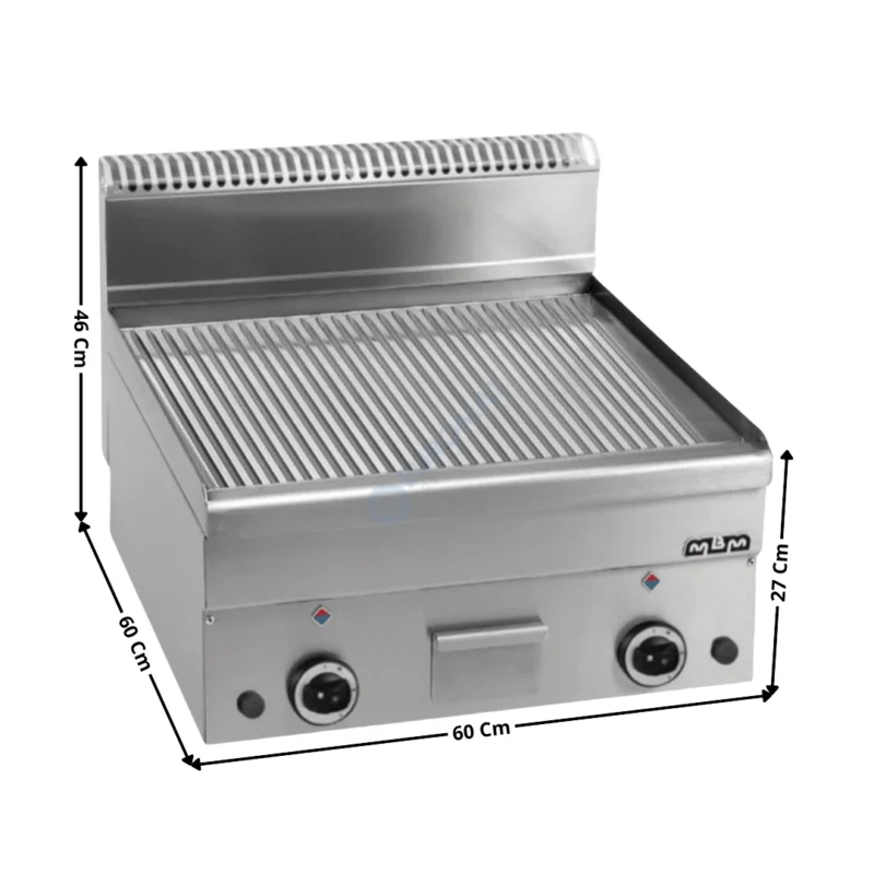 Solde Plaque / Plancha 2 zones acier rainurée gaz MINIMA 600 | GFT66R | MBM