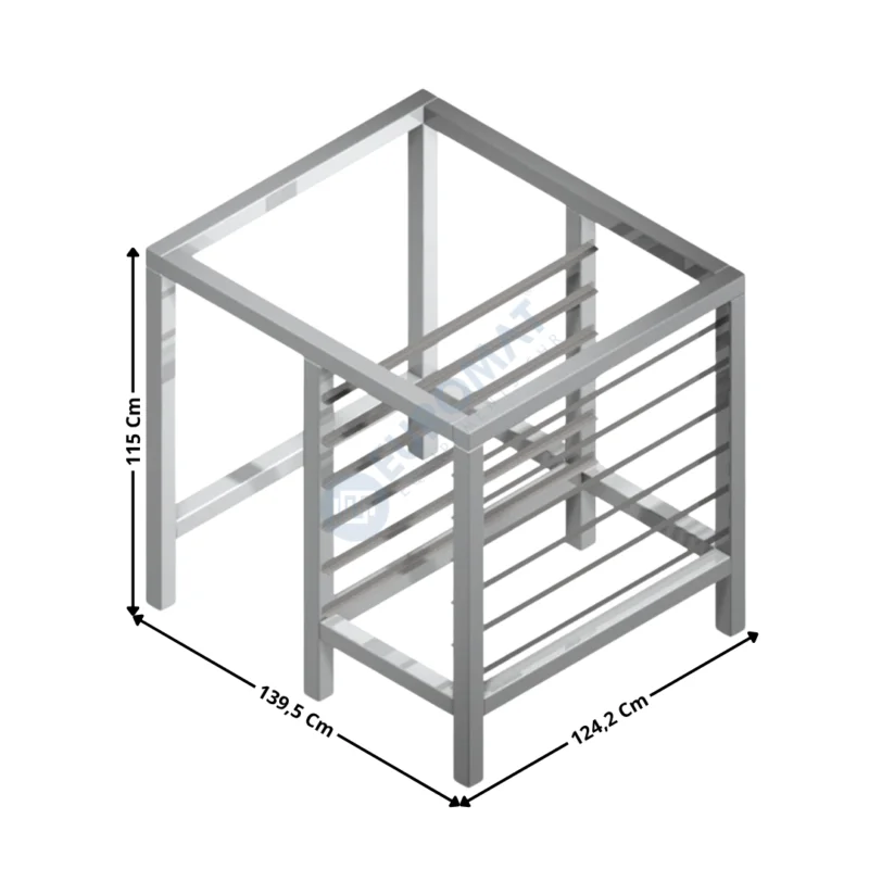 Affaire À Saisir Support pour Four à pizza VESUVIO 105x105 / Glissières 400x600 – Hauteur 105 Cm | 28010270 | SIRMAN