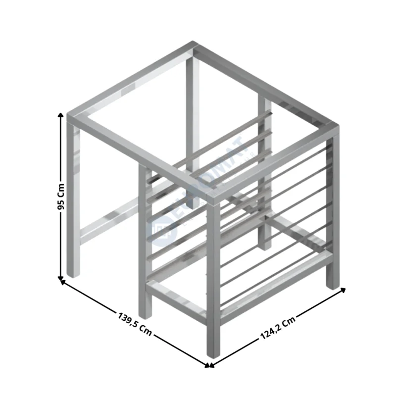 Support pour Four à pizza VESUVIO 105x105 / Glissières 400x600 – Hauteur 95 Cm | 28010265 | SIRMAN Marque