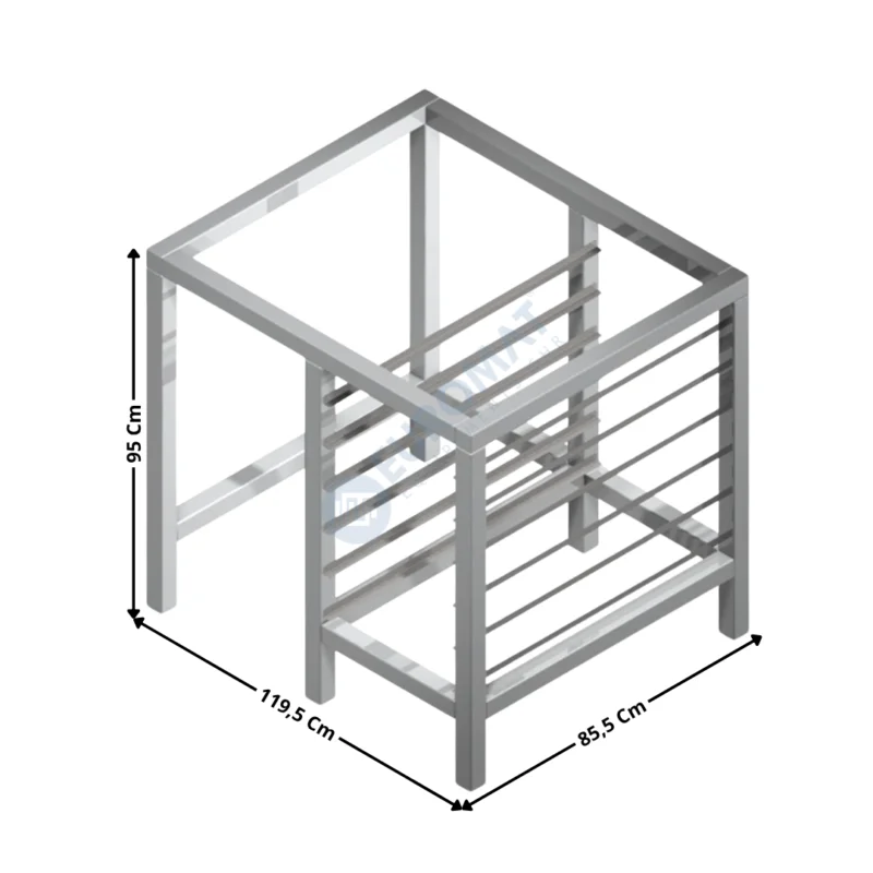 Support pour Four à pizza VESUVIO 85x70 / Glissières 400x600 – Hauteur 95 Cm | 28010245 | SIRMAN Offre Du Jour