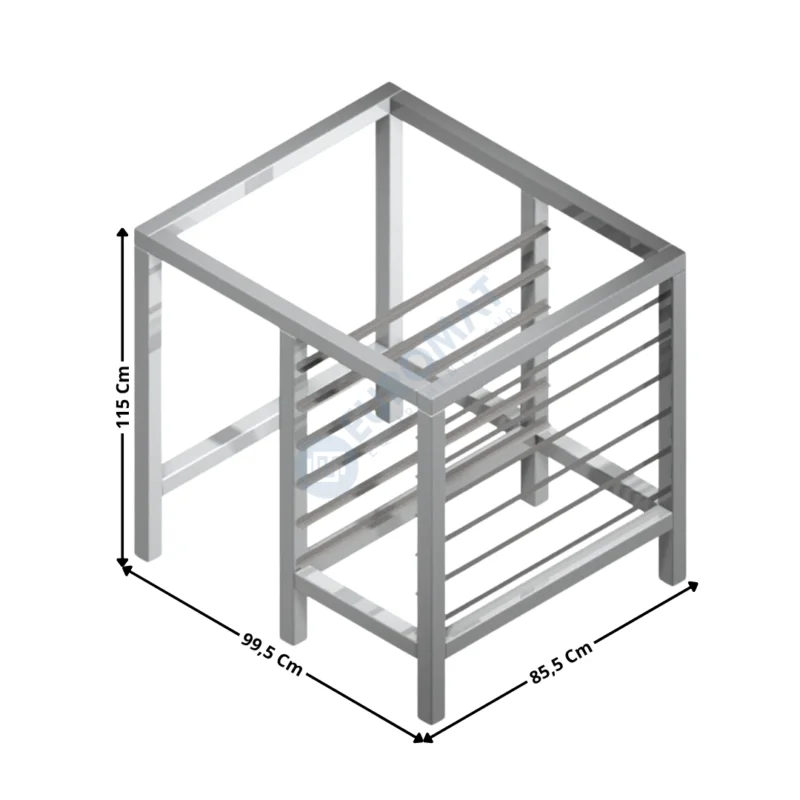 Nouvel Arrivage Support pour Four à pizza VESUVIO 70x70 / Glissières 400x600 – Hauteur 115 Cm | 28010240 | SIRMAN