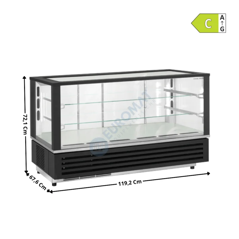 Bon Marché Vitrine à Dessert Réfrigérée Panoramique – 280L. | RG1200 | COOL HEAD