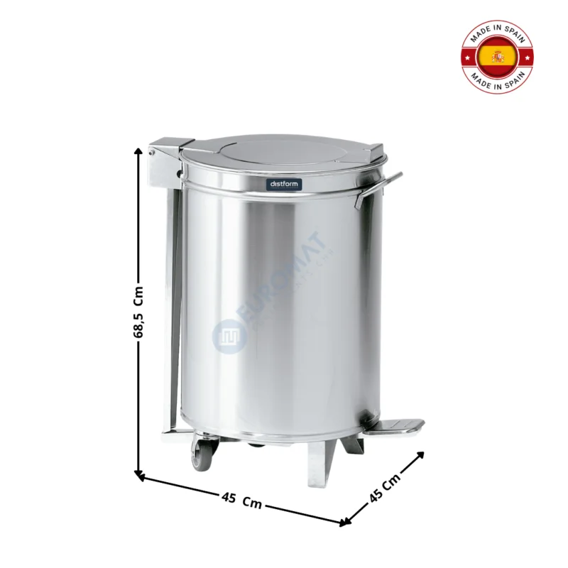 Poubelle inox cylindrique à Pédale 95L – Série Premium | F0260505 | DISTFORM Produit De Marque