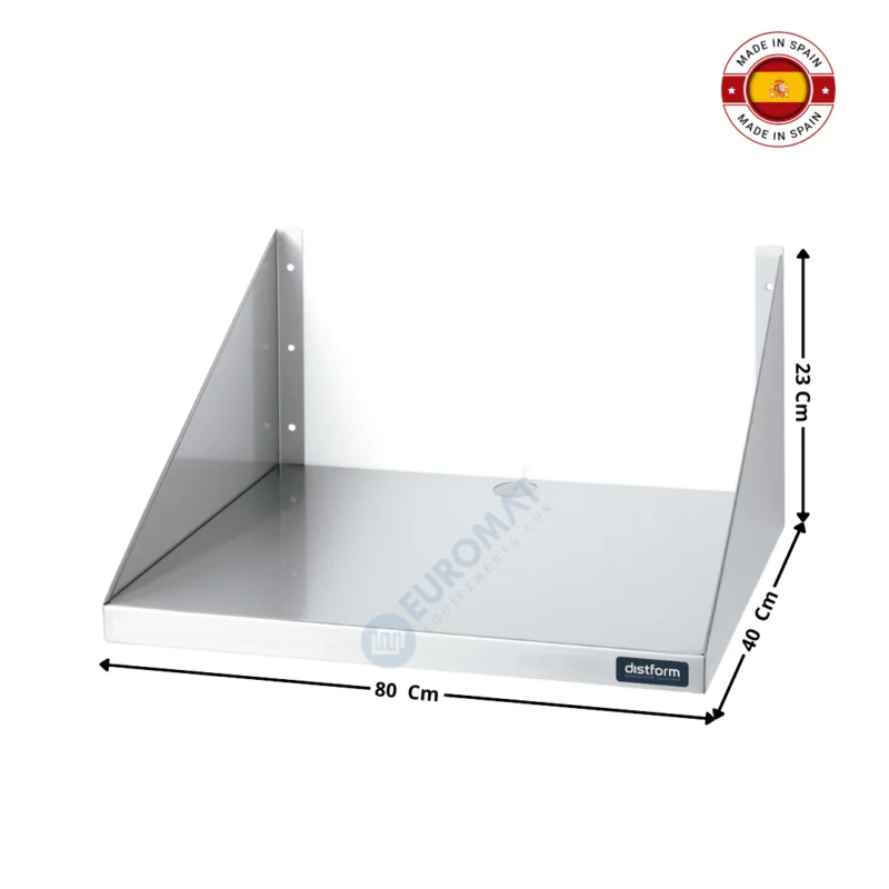 Acheter En Ligne Étagère Inox Murale pour Four Micro-Ondes 800x400 – Série Premium | F0200402 | DISTFORM
