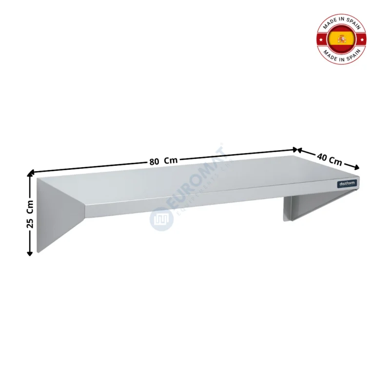 Étagère Inox Murale Soudée 800x400 – Série Premium | F0100218 | DISTFORM Quantité Limitée