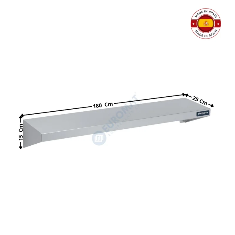 Étagère Inox Murale Soudée 1800x250 – Série Premium | F0100205 | DISTFORM Vente Directe