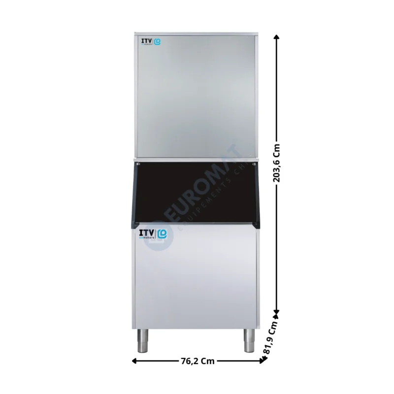 Machine à glaçons 145Kg / 24H – AIR – Type Tête de Production avec Bac de Stockage 230Kg | GALAMDP150A+S220 | ITV Offre Du Jour