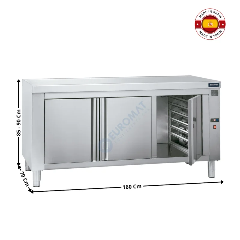 Prix Cassé Table chauffante à Portes Battantes 160x70cm / Spécial à Glissières GN1/1 – Version Centrale – Série Premium | F0432003 | DISTFORM