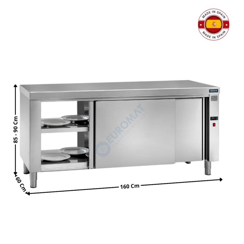 Table chauffante à Portes Coulissantes 160x60cm – Version Traversante – Série Premium | F0440106 | DISTFORM Expédié Aujourd’hui