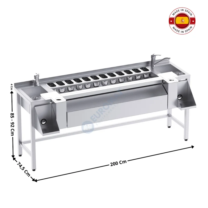 Produit De Marque Meuble cocktails neutre / Sans étagère / Double Bacs – 200 cm – Série Premium | FMC09020 | DISTFORM