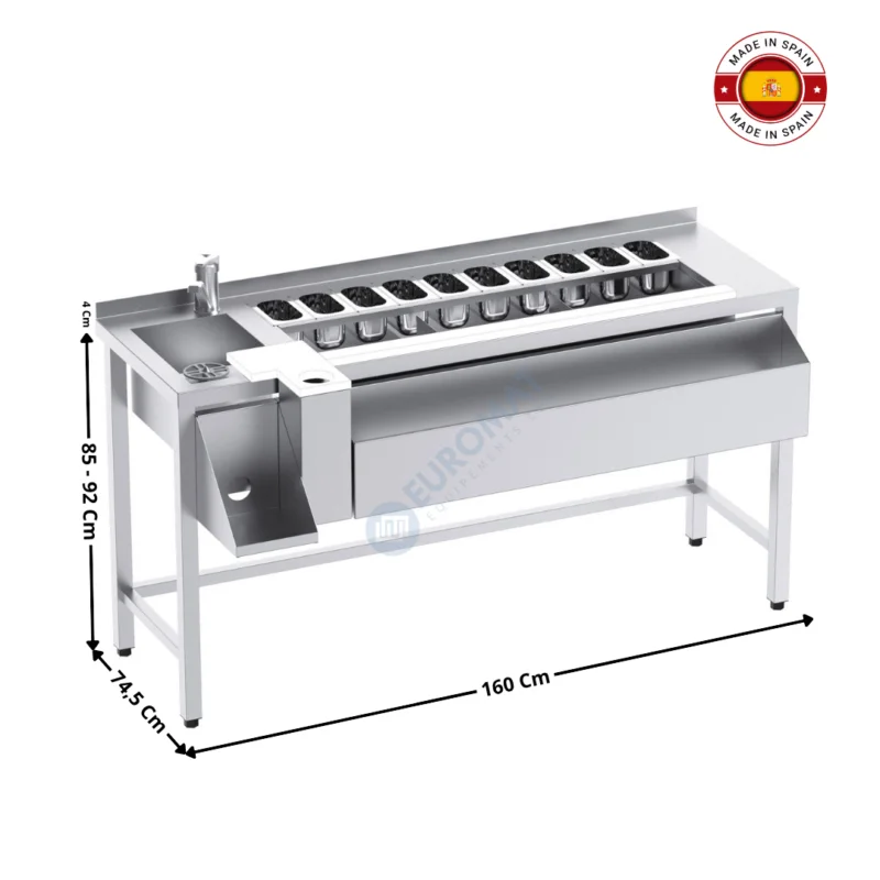 Meuble cocktails neutre / Sans étagère / Simple Bac – 160 cm – Série Premium | FMC0916I | DISTFORM Dernier Modèle
