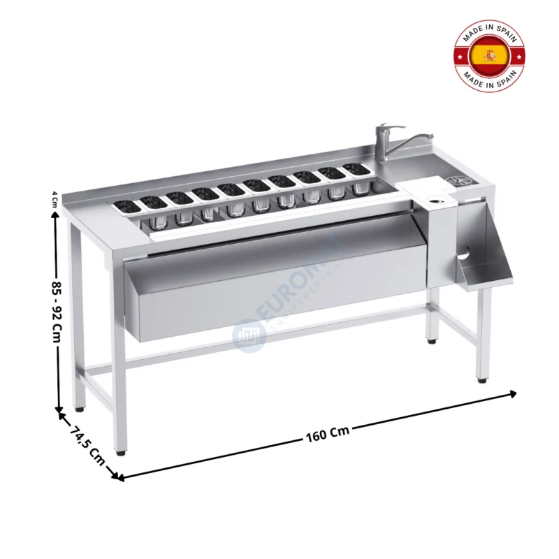 Meuble cocktails neutre / Sans étagère / Simple Bac – 160 cm – Série Premium | FMC0916D | DISTFORM Commander Maintenant
