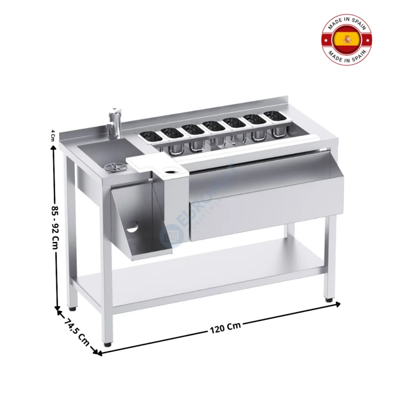 Prix Cassé Meuble cocktails neutre / Avec étagère / Simple Bac – 120 cm – Série Premium | FMC1912I | DISTFORM