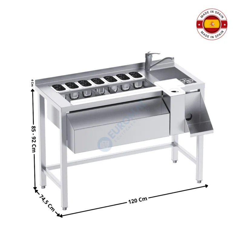 Paiement Sécurisé Meuble cocktails neutre / Sans étagère / Simple Bac – 120 cm – Série Premium | FMC0912D | DISTFORM