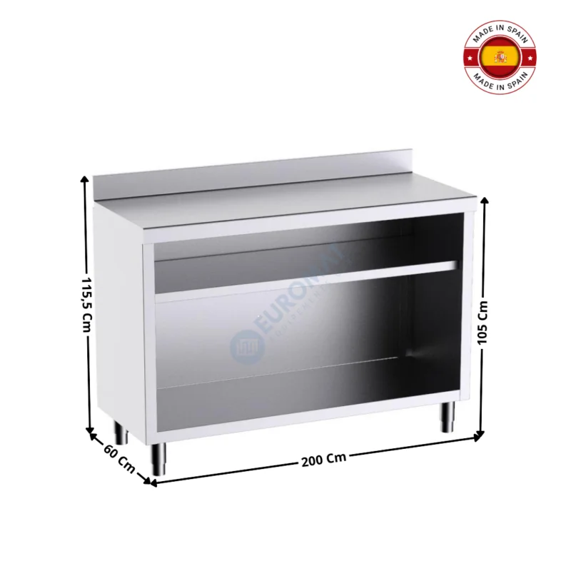 Meuble Arrière de Bar Neutre 200x60 Cm avec étagères – Série Premium | F3010007 | DISTFORM Commande En Gros