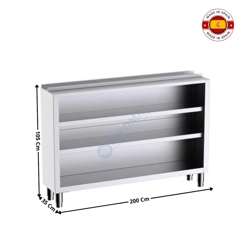 Meuble Arrière de Bar Neutre 200x35 Cm avec étagères / (Encastrable) – Série Premium | F3E10124 | DISTFORM Commander Vite