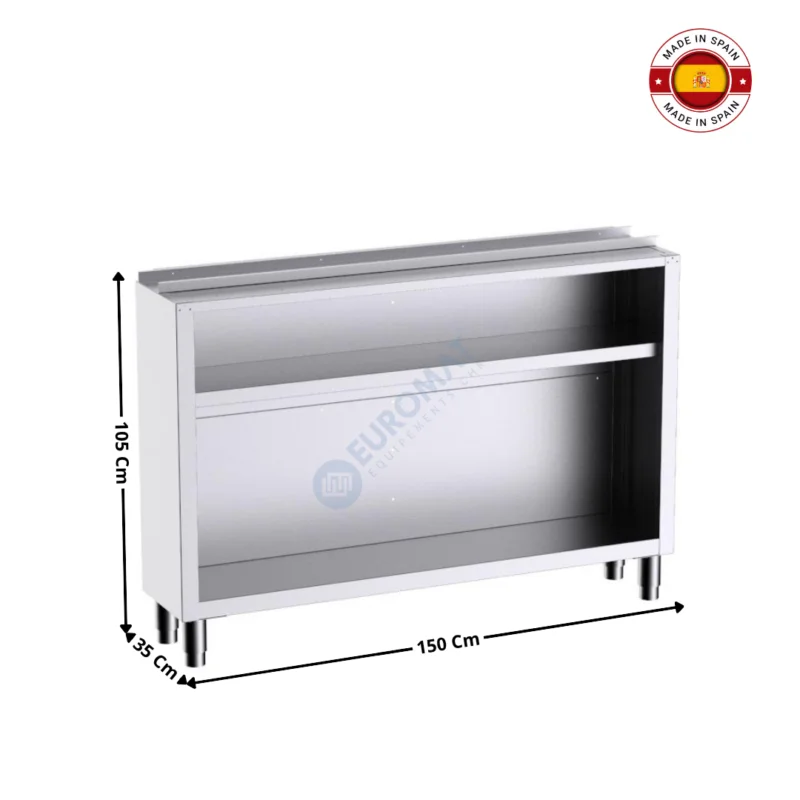 Offre Du Jour Meuble Arrière de Bar Neutre 150x35 Cm avec étagères / (Encastrable) – Série Premium | F3E10003 | DISTFORM
