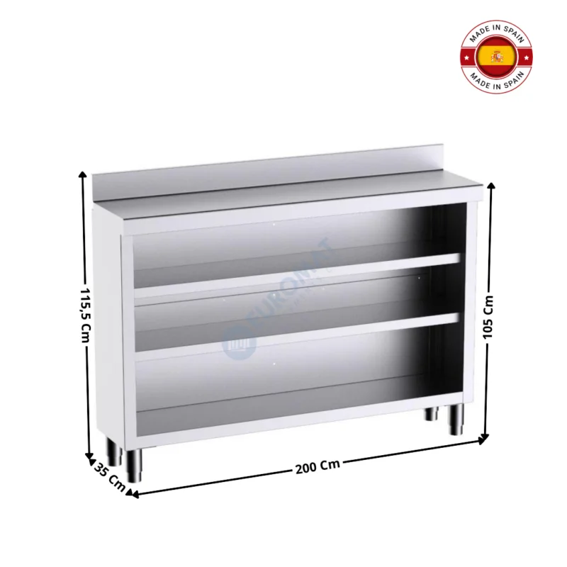 Commander Maintenant Meuble Arrière de Bar Neutre 200x35 Cm avec étagères – Série Premium | F3010124 | DISTFORM