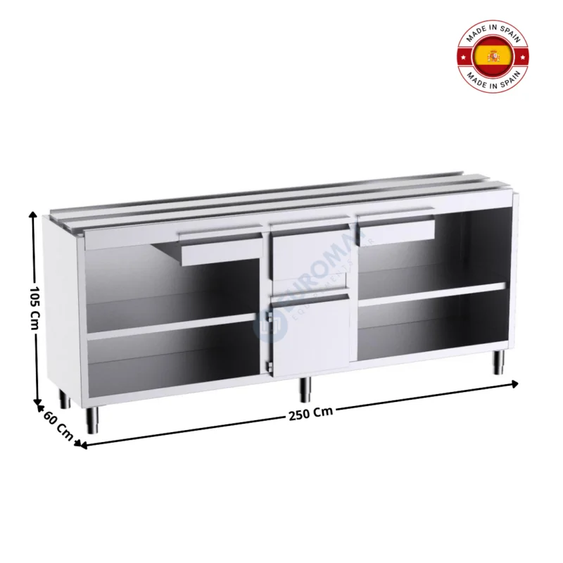 Haute Qualité Meuble neutre 250x60 Cm avec marc de café ( Encastrable ) – Série Premium | F3E20004 | DISTFORM