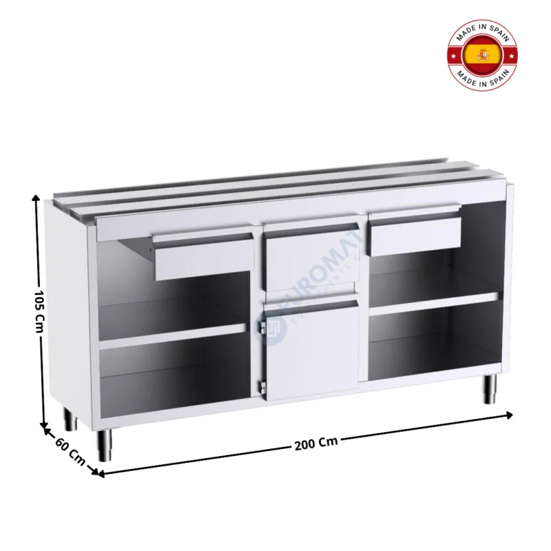 Dernier Modèle Meuble neutre 200x60 Cm avec marc de café ( Encastrable ) – Série Premium | F3E20003 | DISTFORM