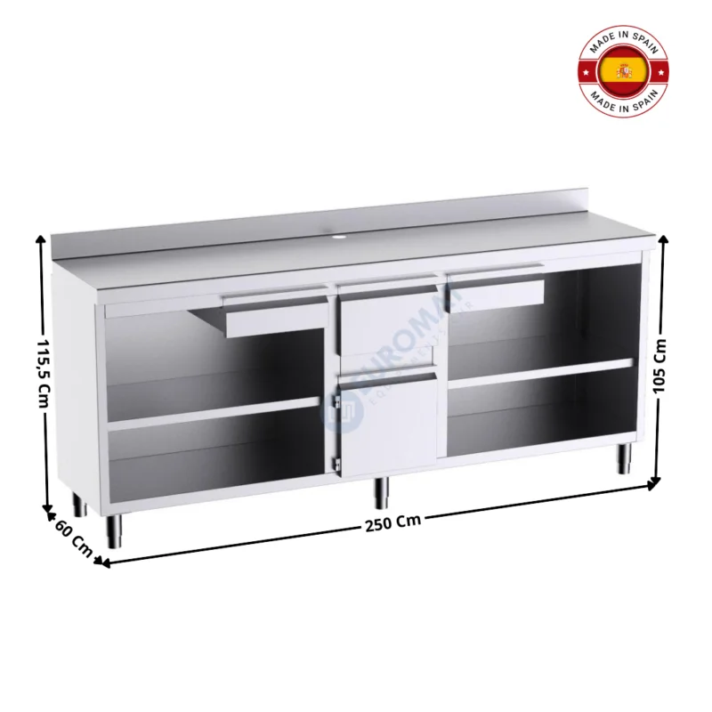 Bon Plan Meuble neutre 250x60 Cm avec marc de café – Série Premium | F3020004 | DISTFORM