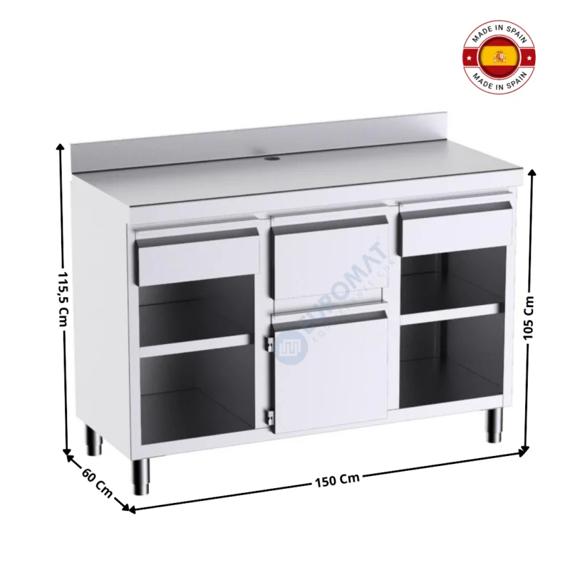Meuble neutre 150x60 Cm avec marc de café – Série Premium | F3020002 | DISTFORM Prix Promo