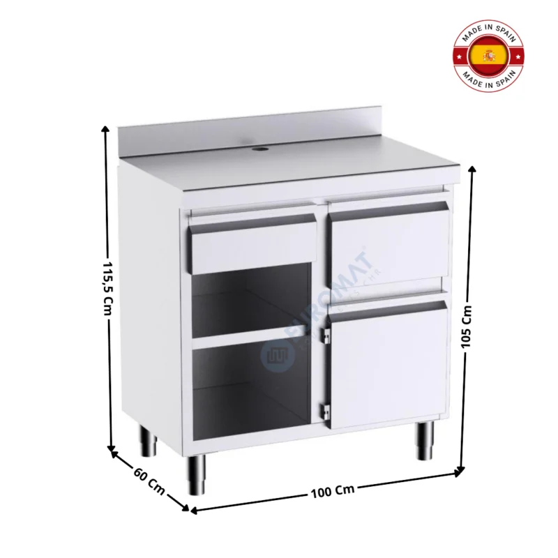 Pas Cher Meuble neutre 100x60 Cm avec marc de café – Série Premium | F3020001 | DISTFORM