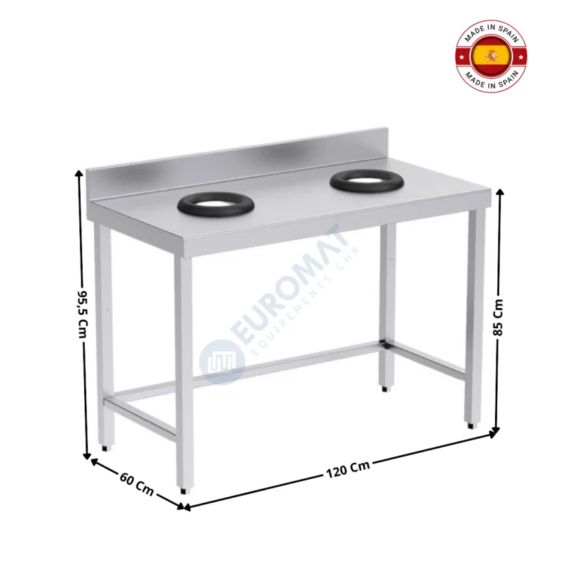 Super Prix Table de Recyclage Ouverte 120x60 Cm – 2 Anneaux – Murale / Gamme 600 – Série Premium | FMR26010 | DISTFORM