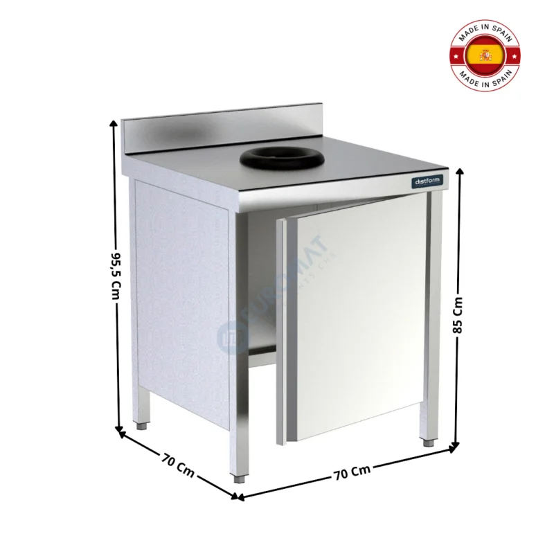 Table Murale avec Porte et Trou Vide-Déchets / Gamme 700 – Série Premium | FMPA7070 | DISTFORM Nouvel Arrivage