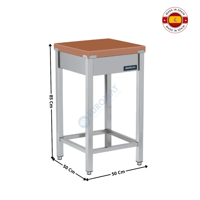 Pas Cher Billot de découpe centrale 50x50 Cm / Sans étagère / Planche 50mm – Série Premium | F0230001 | DISTFORM