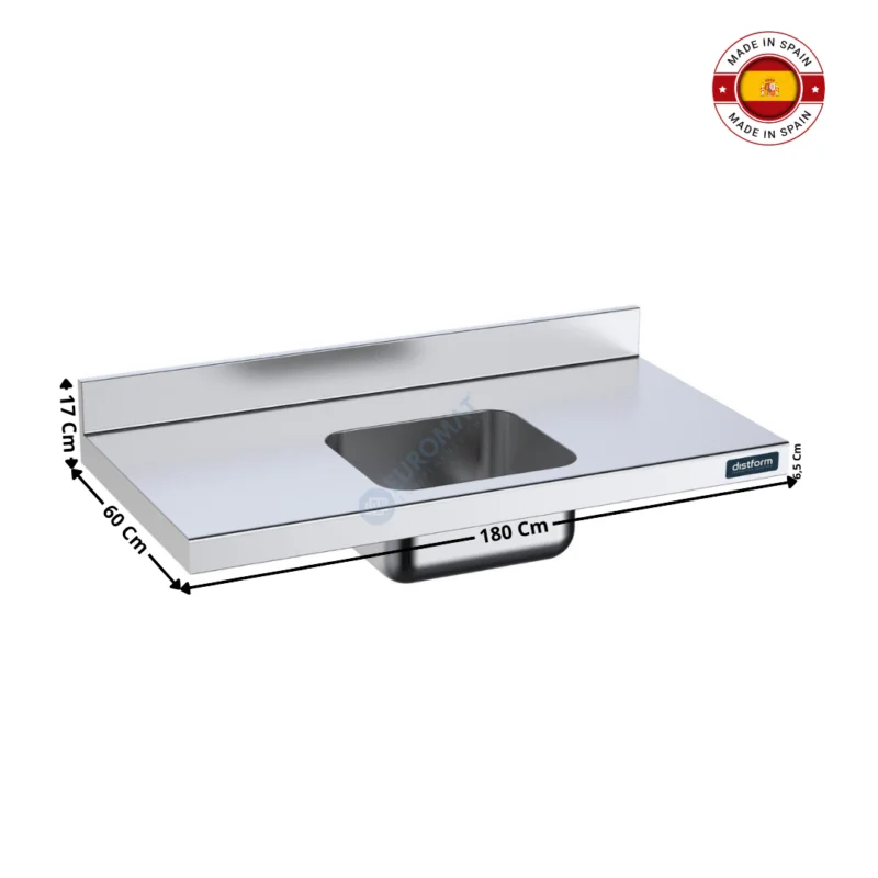 Promotion Plan de travail 1800x600 – Bac Centrale ( Suspendue ) – Série Premium | FEC1806C | DISTFORM