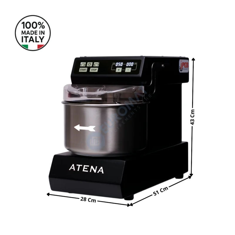Pétrin 6 Kg. – Cuve & Tête fixe / Digital avec Bluetooth / Noire – PRO Series | ATENADN | PEB MACHINERY Prix Réduit