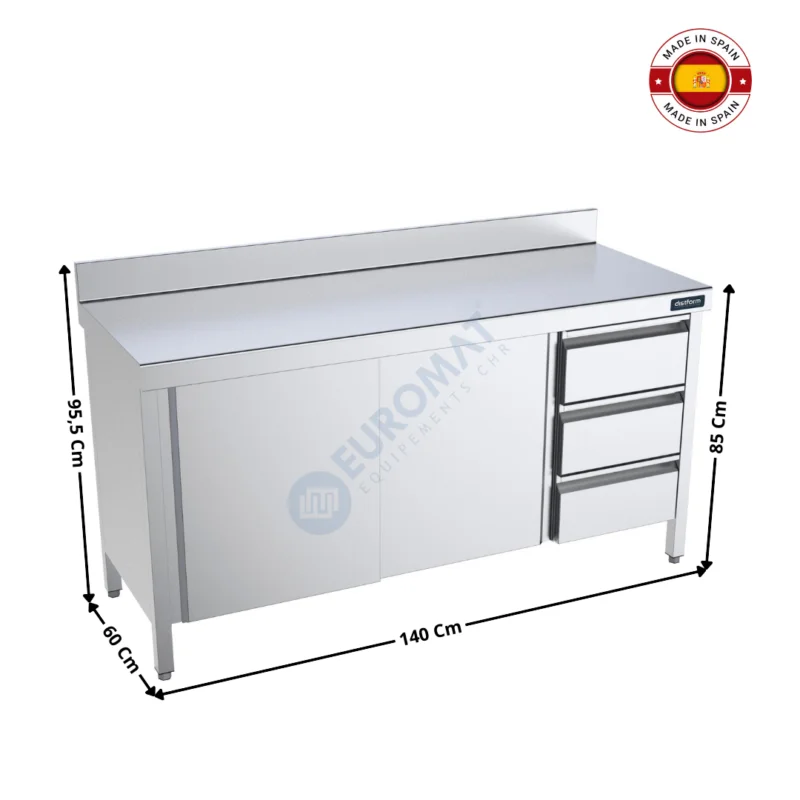 Paiement Sécurisé Meuble de travail spécial tiroirs 140x60cm / Murale – Série Premium | FMPBD614 | DISTFORM