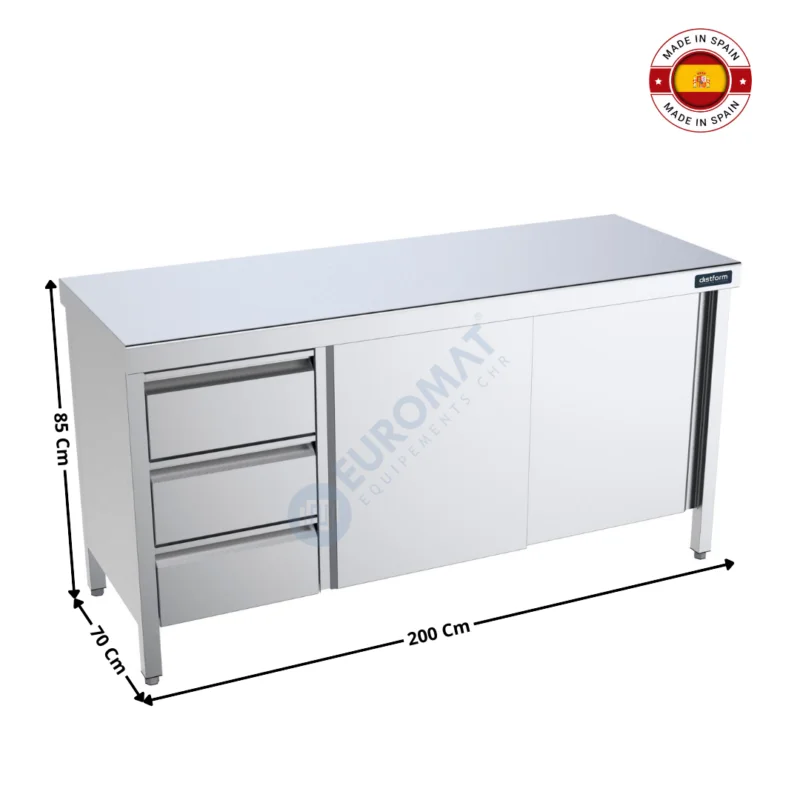 Retour Gratuit Meuble de travail spécial tiroirs 200x70cm – Série Premium | FCPBI720 | DISTFORM