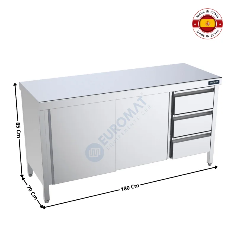 Meuble de travail spécial tiroirs 180x70cm – Série Premium | FCPBD718 | DISTFORM Certifié
