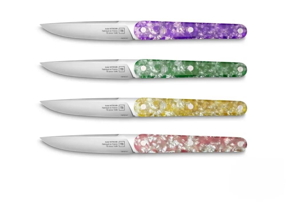 Coffret de 4 couteaux de table multicolore 22 cm Joseph Tarrerias Bonjean Promotion