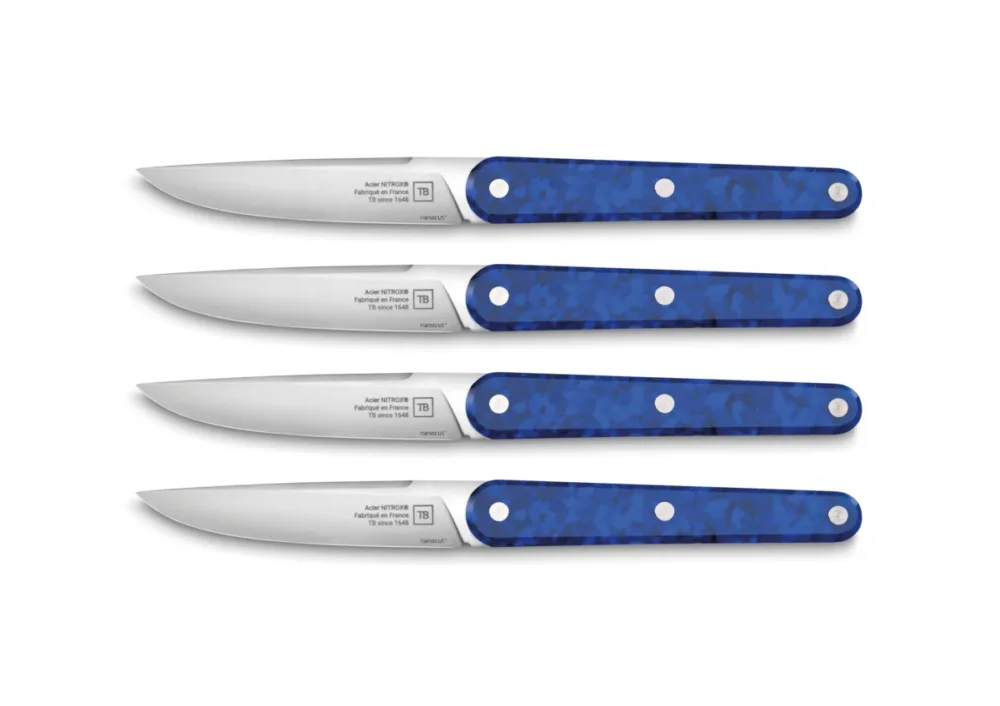 Coffret de 4 couteaux de table bleu 22 cm Joseph Tarrerias Bonjean Expédition Rapide