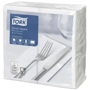 Satisfait Ou Remboursé Serviette blanc ouate de cellulose 39x39 cm pliée en 8 Tork (150 pièces)