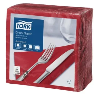 Serviette bordeaux ouate de cellulose 39x39 cm Tork (150 pièces) Vente Directe