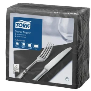 Serviette noir ouate de cellulose 39x39 cm Tork (150 pièces) Prix Bas