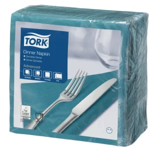 Serviette bleu pétrole ouate de cellulose 39x39 cm Tork (150 pièces) Offre Du Jour