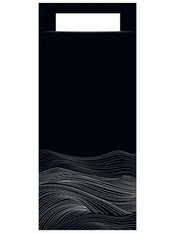 Pochette noir papier 20x10 cm Waves Pro.mundi (50 pièces) Expédié Aujourd’hui