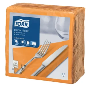 Solde Serviette orange ouate de cellulose 39x39 cm Tork (150 pièces)