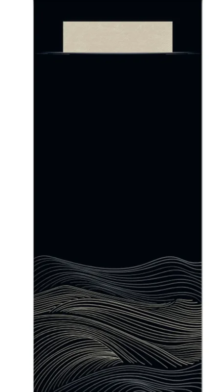 Pochette noir papier 20x10 cm Waves Pro.mundi (50 pièces) Meilleure Vente