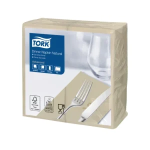 Serviette beige ouate de cellulose 39x39 cm pliée en 8 Tork (150 pièces) Vente Flash