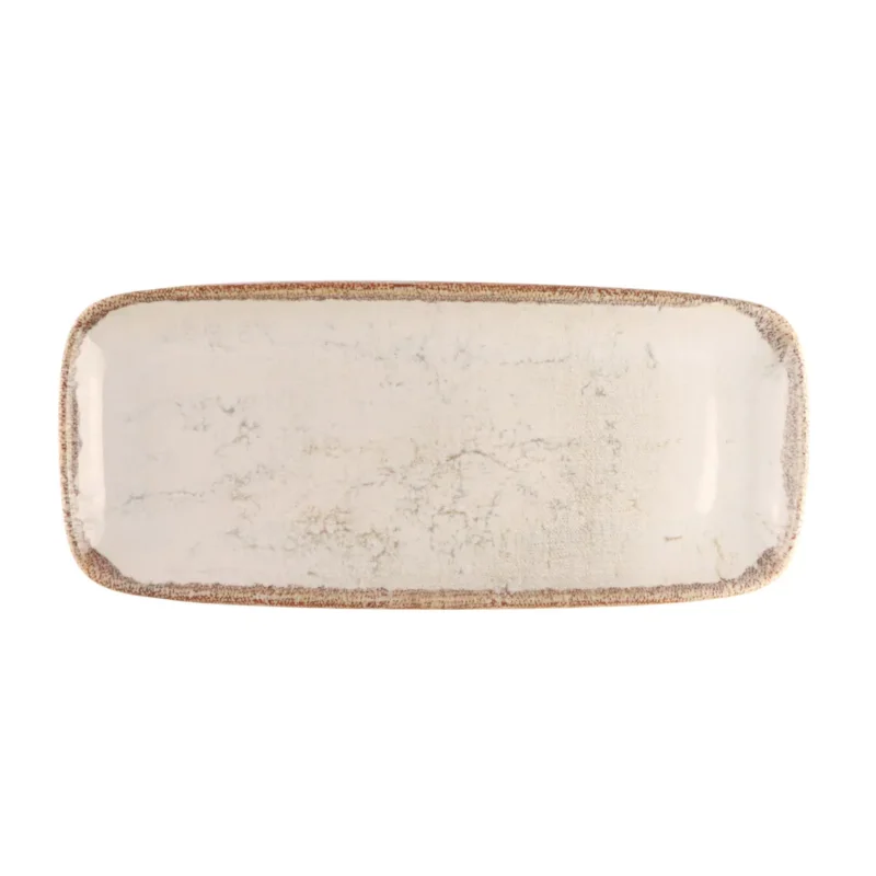 Prix Choc Plat rectangulaire beige grès émaillé 28 cm Sand Accolade