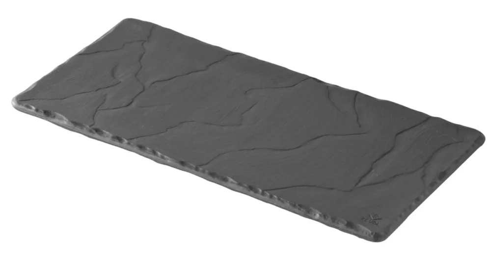 Plat rectangulaire noir porcelaine culinaire 25x12 cm Basalt Revol Quantité Limitée