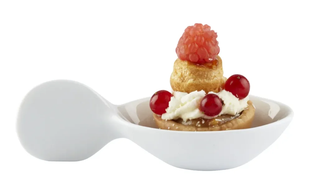 Cuillère amuse-bouche rond blanc porcelaine 10 cm Playtime Pro.mundi Top Vente
