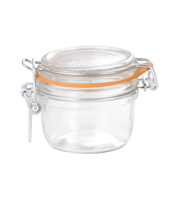 Bocal avec couvercle hermétique rond transparent verre Ø 8,3 cm Fido Bormioli Rocco Dernière Chance